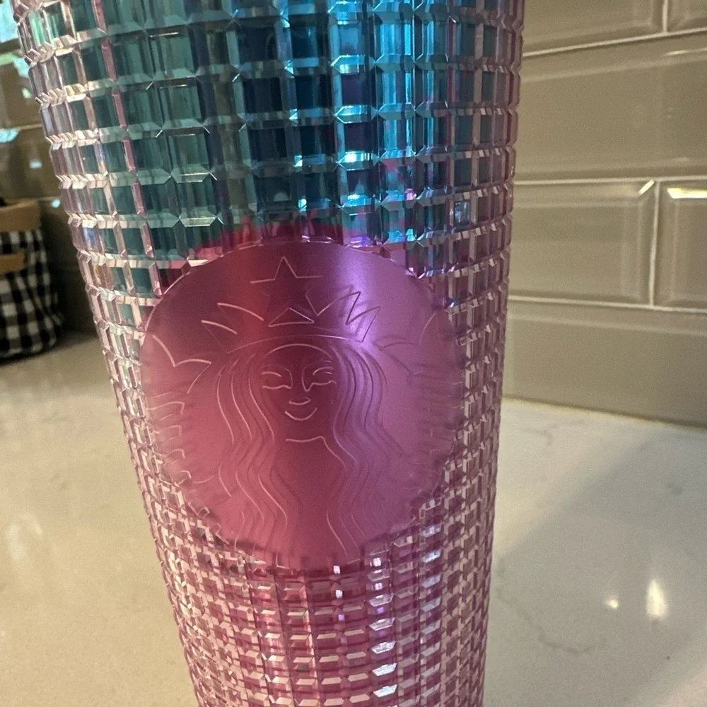 Starbucks Summer 2021 Pink & Blue Ombré‎ Bling 24oz Tumbler